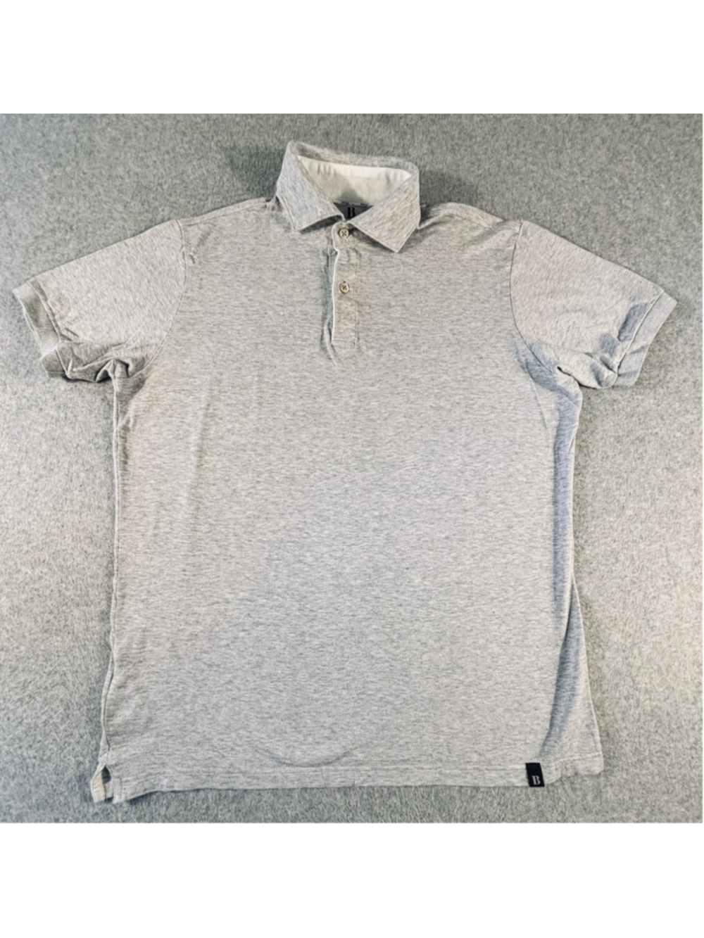 Boggi Milano Polo Shirt Men L Gray Cotton Linen Short Sleeve Italian Luxury